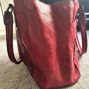Red Frye Melissa Tote Shoulder Bag Distressed